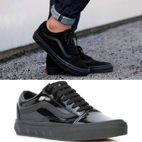 black leather vans size 3